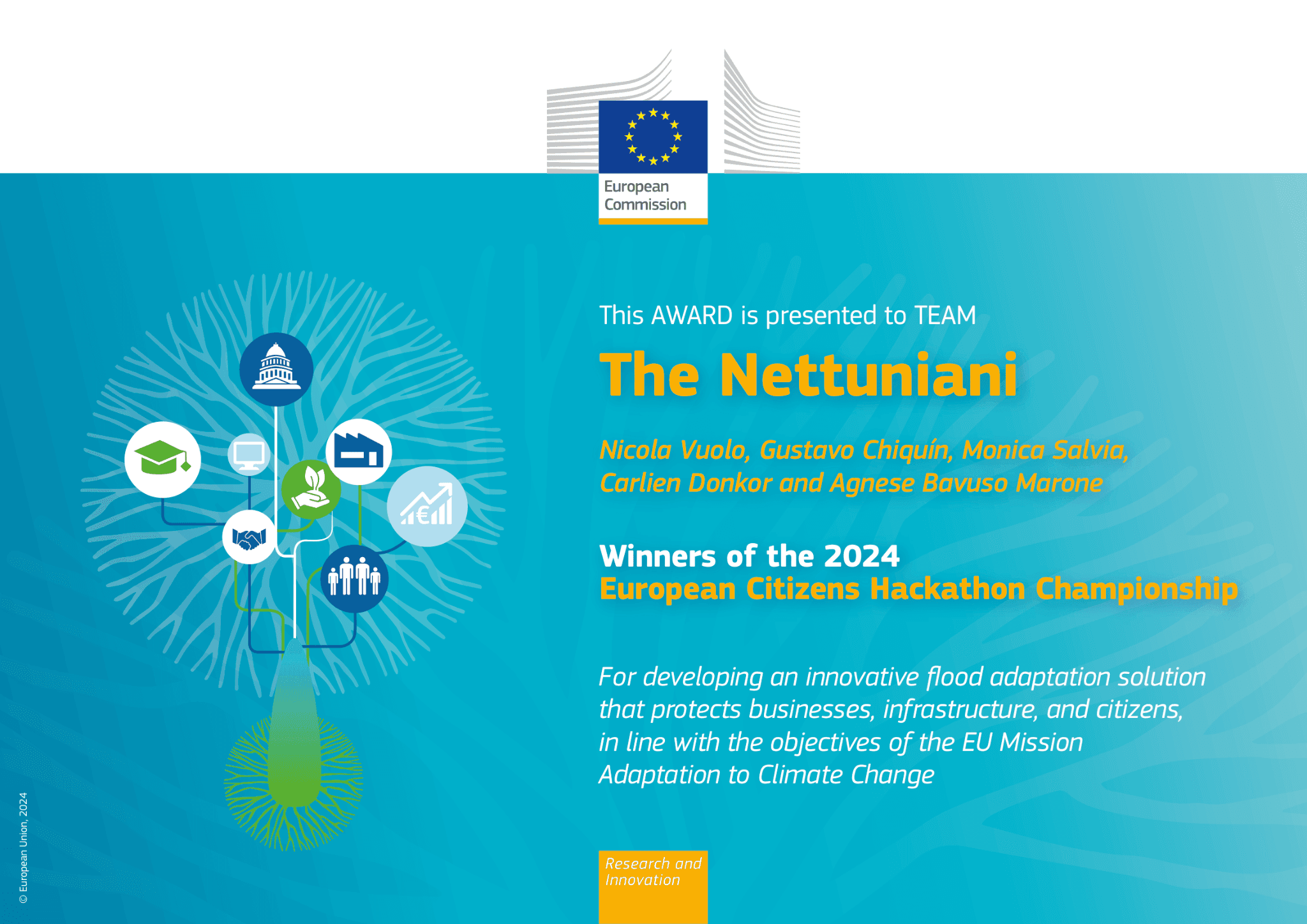 Winning team presentation at the European Commission